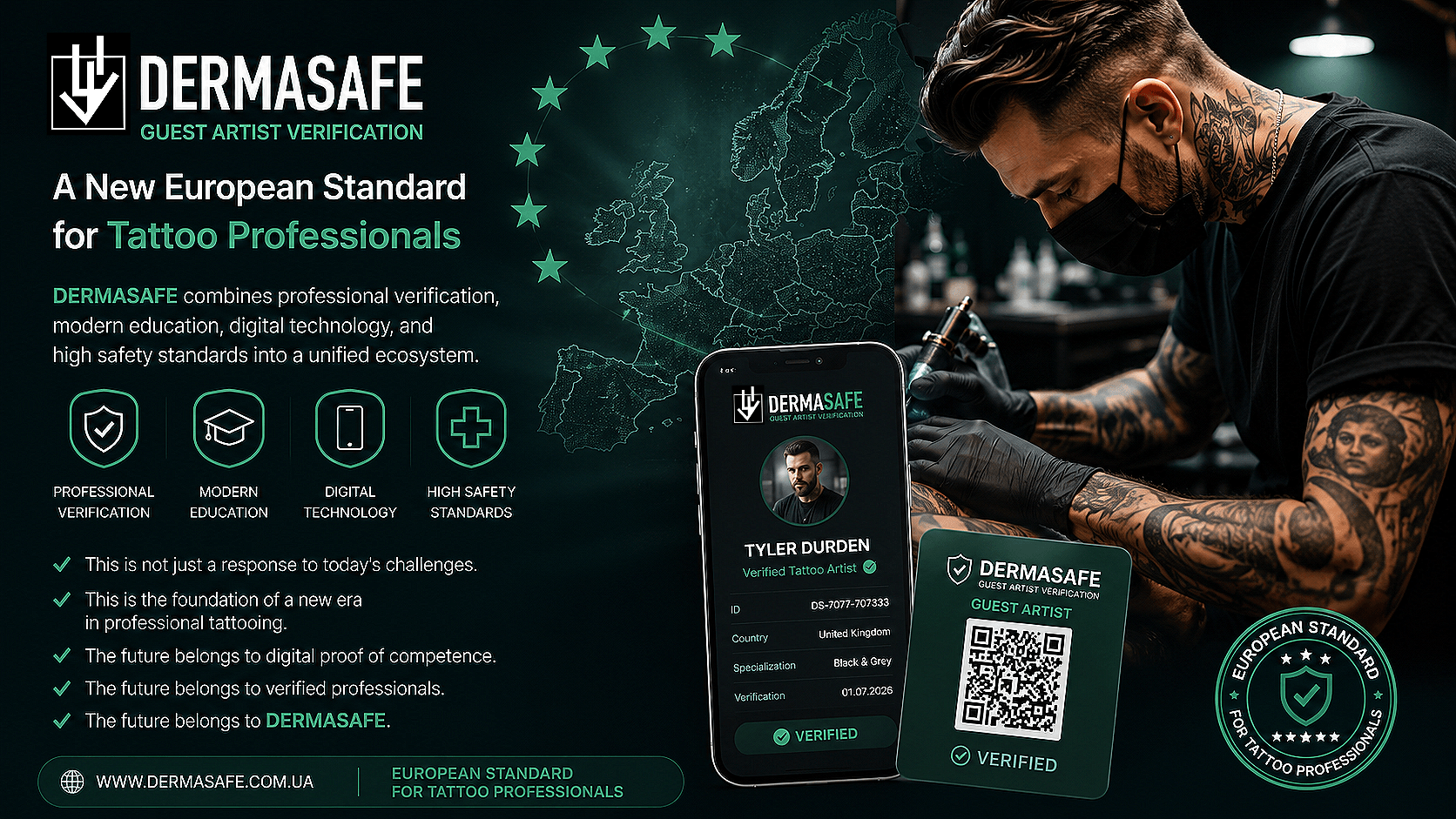 DERMASAFE Guest Artist Verification — European Tattoo Standard