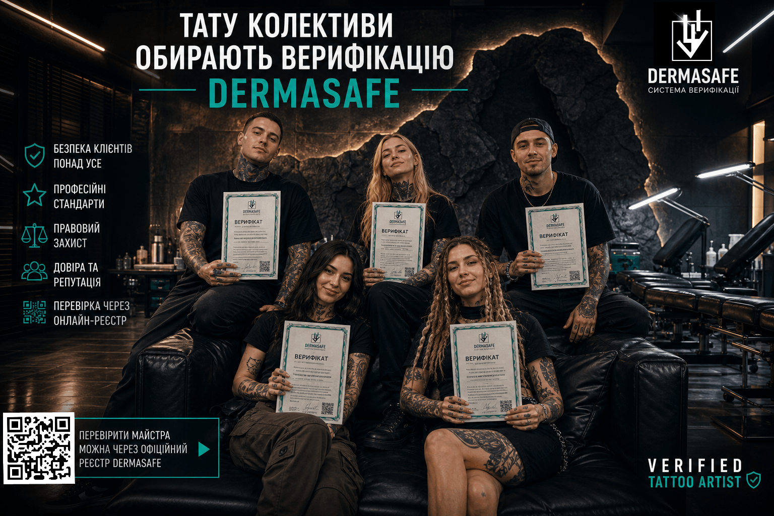 DERMASAFE онлайн-система перевірки знань тату-індустрії в Україні