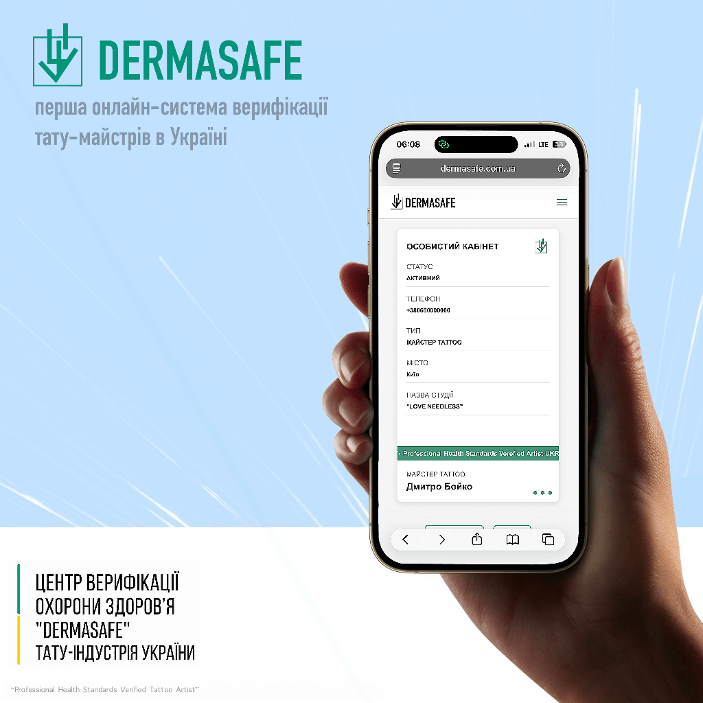 DERMASAFE професійна верифікація тату-індустрії України